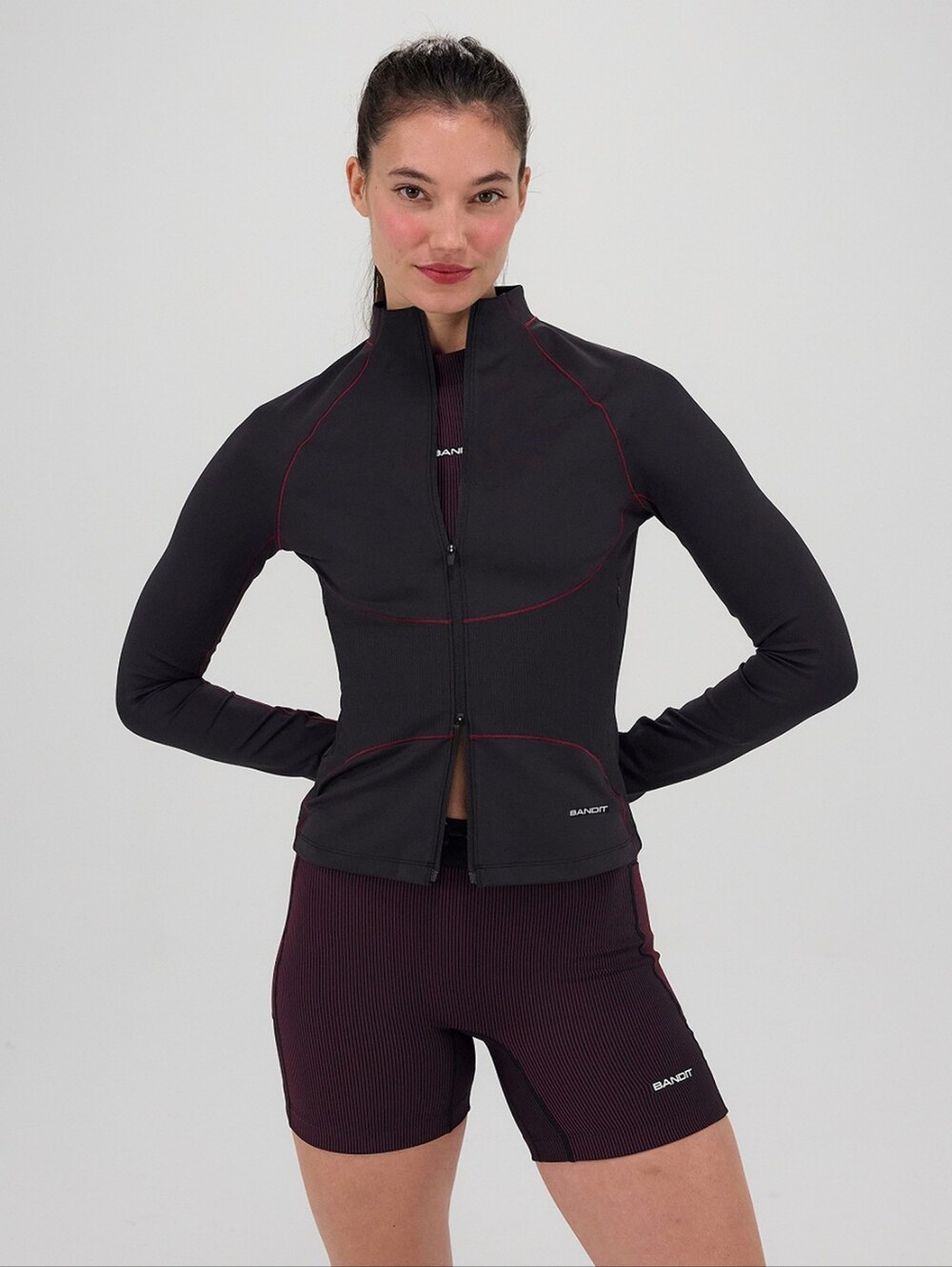 Bandit Women's Stamina™ Corset 2-Way Zip Jacket - Black / Fig